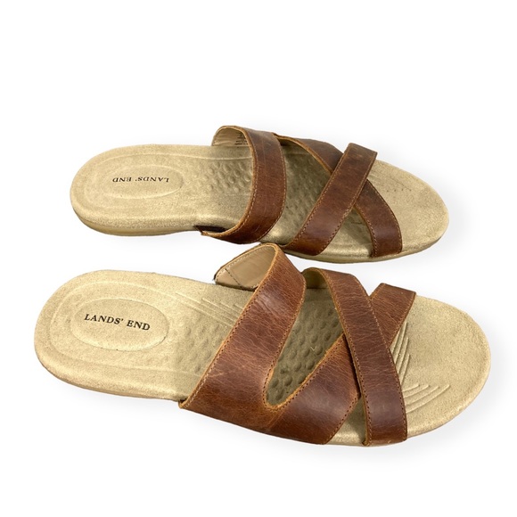 Lands' End Shoes - Lands' End Women's Tan Terrain Slide Sandal Size 9